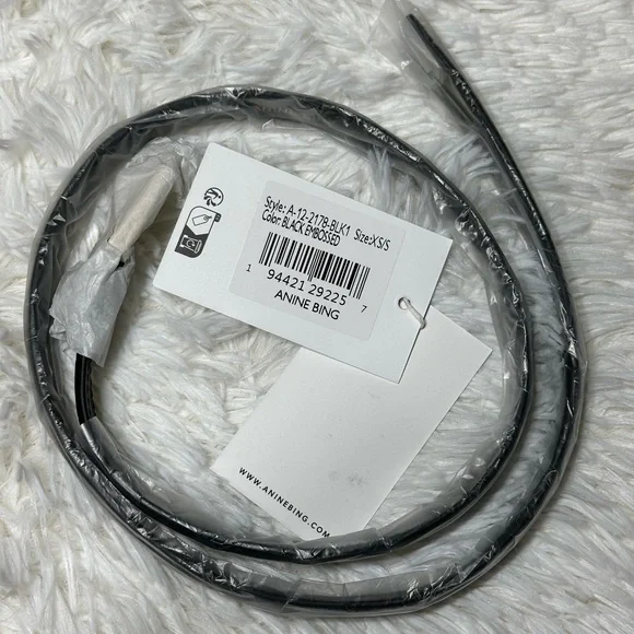 Anine Bing Nicola Belt Embossed in Black and Gold XS/S (NWT) - Picture 7 of 9